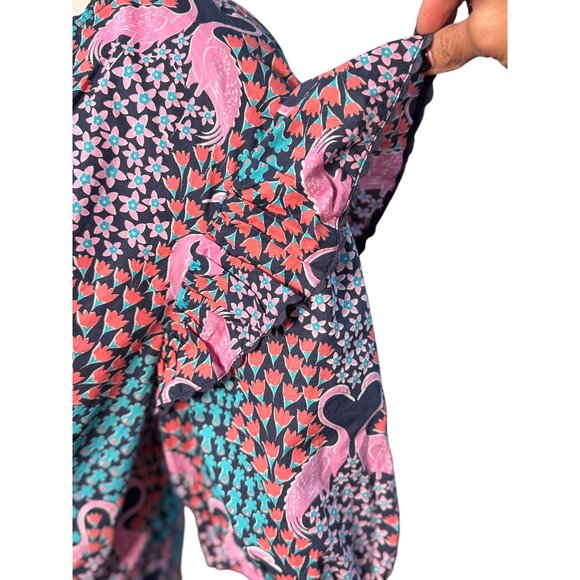 NEW Simply Southern Womens XL Ruffle Sleeve Flamingo Dress 100% Cotton Boho Chic - Picture 8 of 14